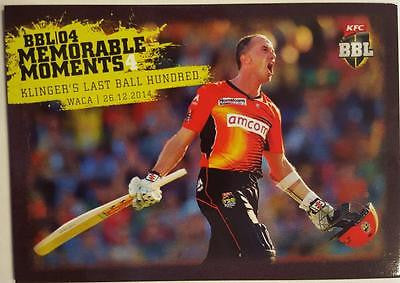 2015-16 Tap'n'play CA BBL 05 Cricket, Memorable Moments, Klingers last ball 100.