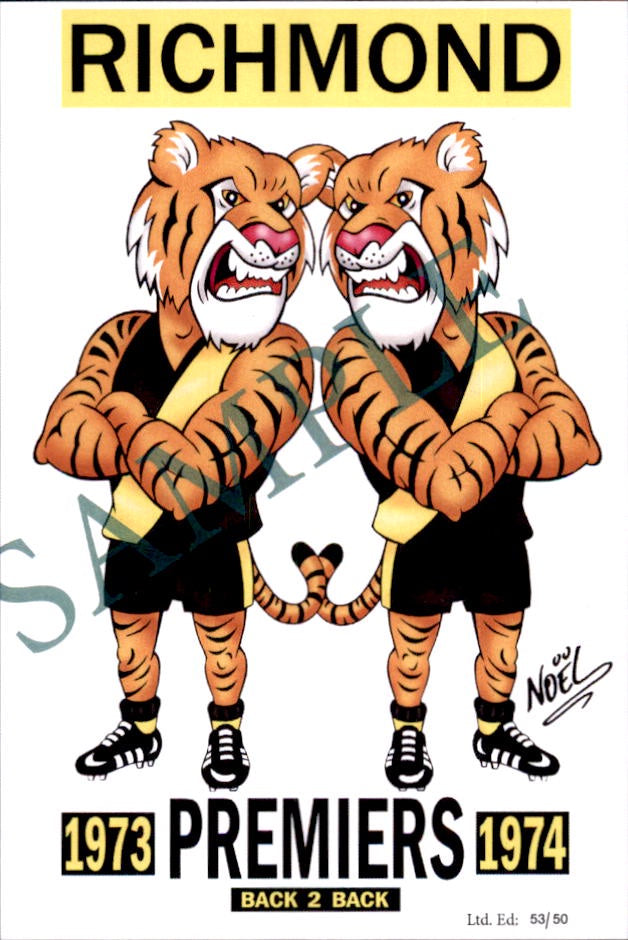 Richmond Tigers, 1973-1974 Back to Back Premiers Card Set by Noel