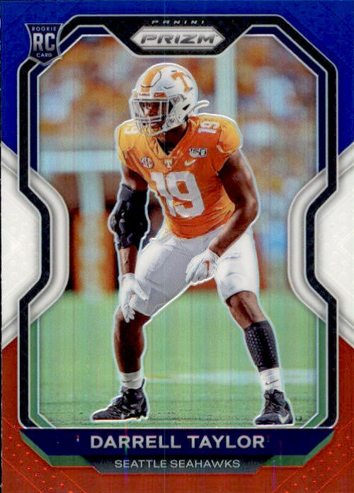 Darrell Taylor, RC, Red White Blue Prizm, 2020 Panini Prizm Football NFL