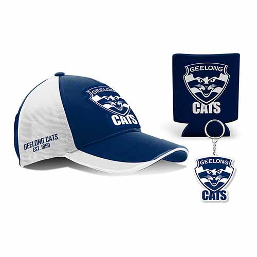 Geelong Cats Cap, Can Cooler & Keyring Gift Box