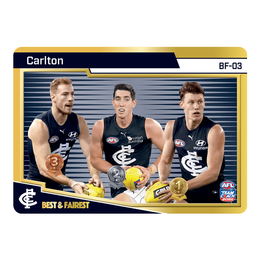 Carlton Blues, Gold Best & Fairest, 2022 Teamcoach AFL