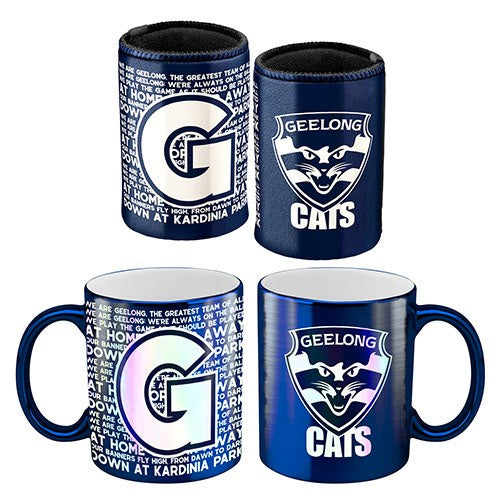 Geelong Cats Metallic Can Cooler & Mug Pack