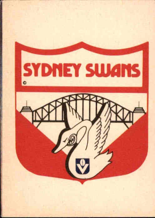 1987 Scanlens VFL Sydney Swans Checklist