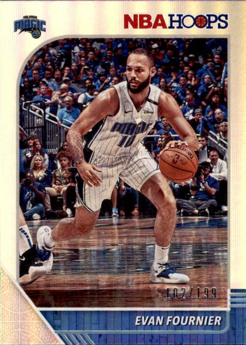 Evan Fournier, Silver Parallel, 2019-20 Panini Hoops Basketball NBA