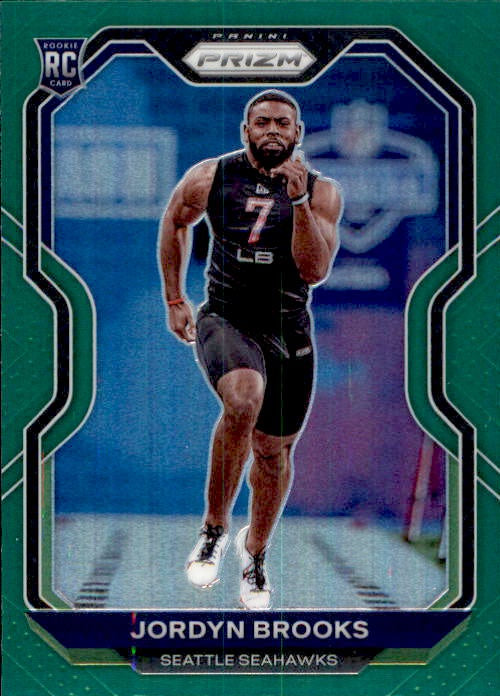 Jordyn Brooks, RC, Green Prizm, 2020 Panini Prizm Football NFL