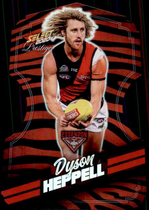 Dyson Heppell, Zebra Diecut, 2020 Select AFL PRESTIGE Footy Stars