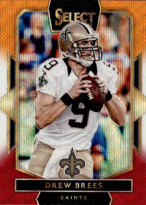 Drew Brees, #156, Orange, White, Red Tri-Colour Prizm, 2016 Panini Select Football NFL