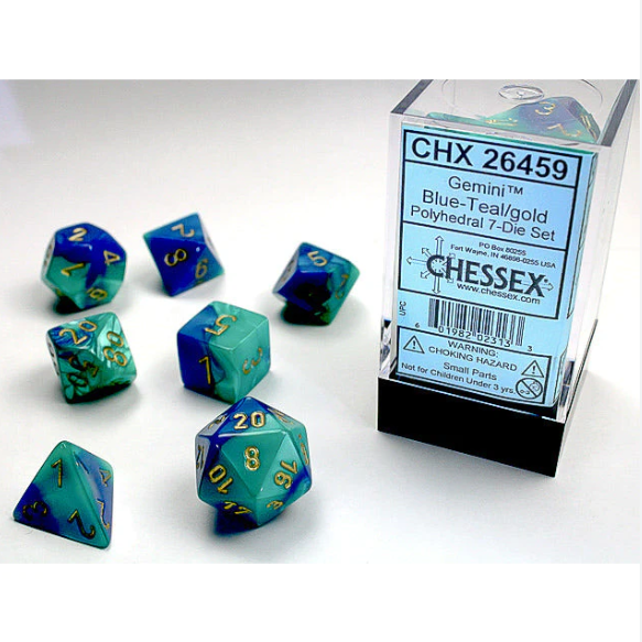 CHX 26459 Gemini Blue Teal/Gold 7-Die Set