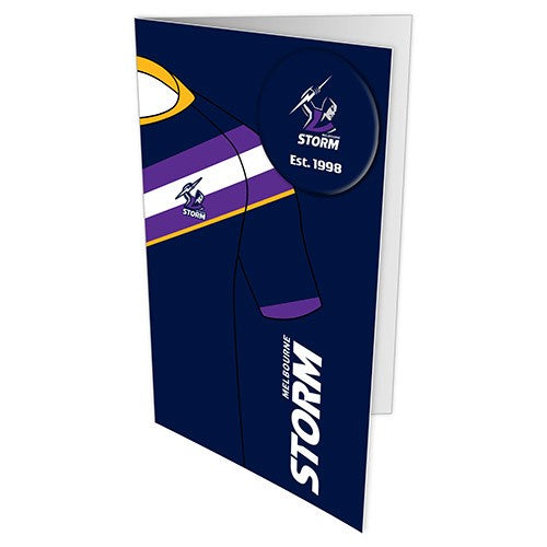 MELBOURNE STORM JERSEY BADGE CARD