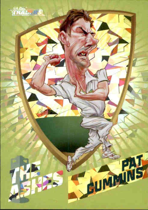 Pat Cummins, #008/175, Green Ashes Caricatures, 2021-22 TLA Traders Cricket Australia & BBL