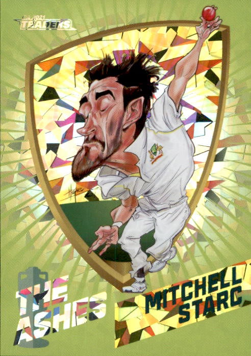 Mitchell Starc, #026/175, Green Ashes Caricatures, 2021-22 TLA Traders Cricket Australia & BBL