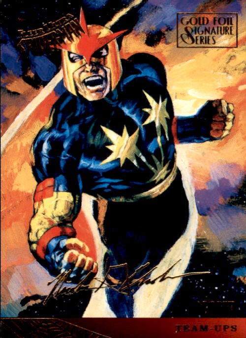 Nova, #124, Gold Foil Signature Parallel, 1995 Fleer Ultra Spider-Man