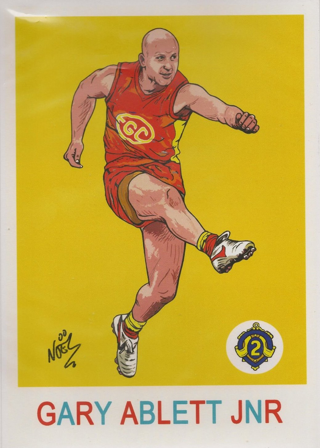 Gary Ablett Jnr, Suns, A4 Print by NOEL