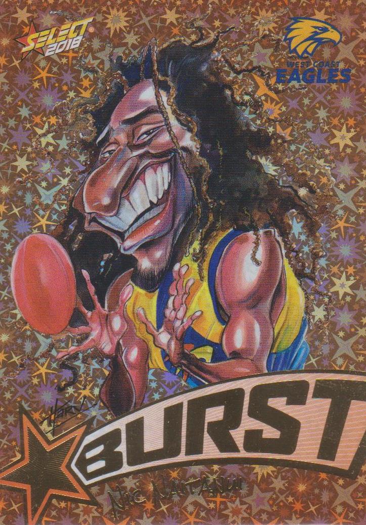 Nic Naitanui, Starburst Orange Caricatures, 2018 Select AFL Footy Stars