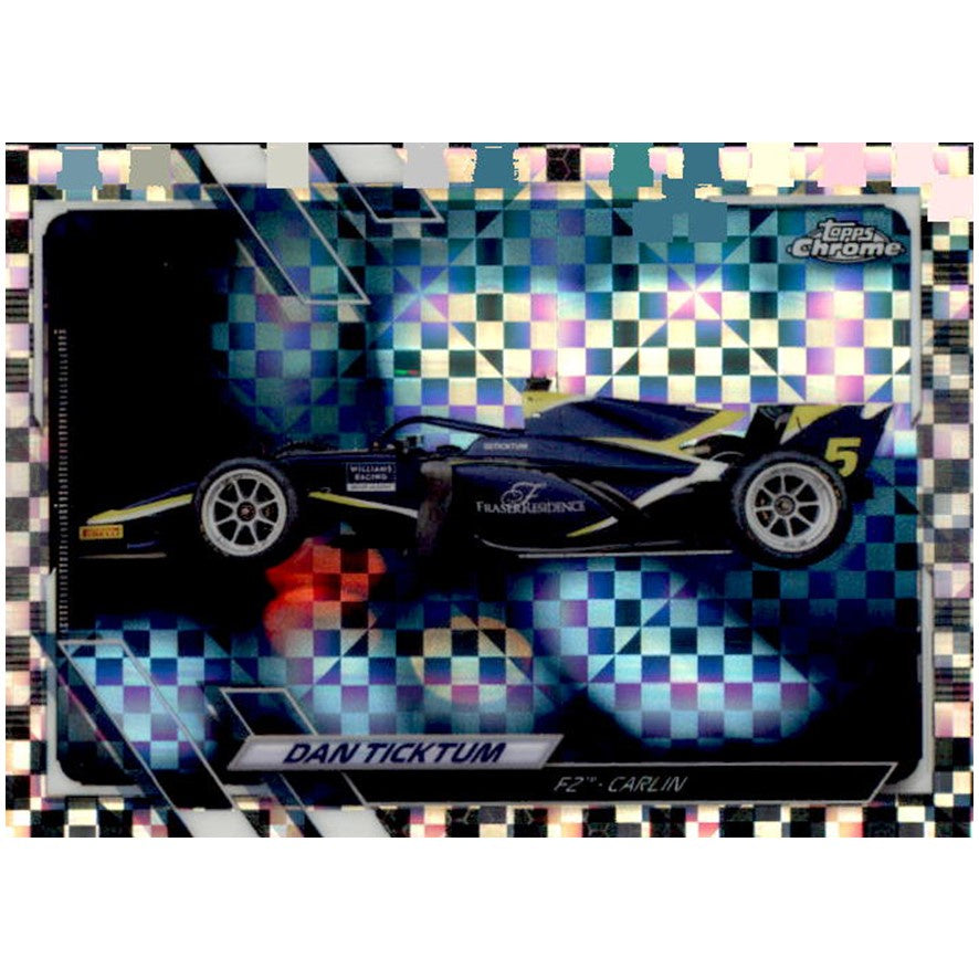 Dan Ticktum, #124, Checker Flag Refractor, 2021 Topps Chrome Formula 1 Racing