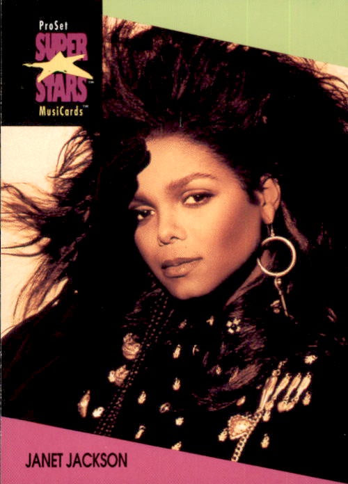 Janet Jackson, #56, 1991 Pro Set Super Stars MusiCards Rock Express