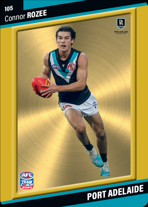 Connor Rozee, 105, Gold Parallel, 2024 Teamcoach AFL