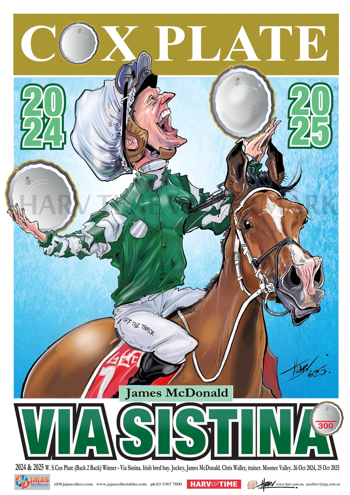 Via Sistina, 2024-2025 Cox Plate Winner, Harv Time Poster