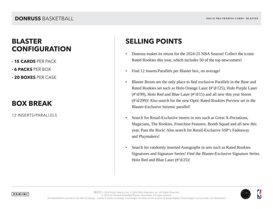 2024-25 Panini Donruss Basketball 6-Pack Blaster Box