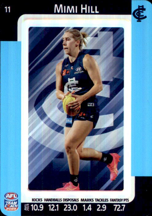 Mimi Hill, #11, Blue Parallel, 2025 Teamcoach AFLW
