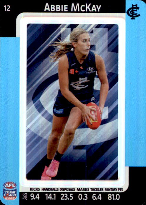 Abbie McKay, #12, Blue Parallel, 2025 Teamcoach AFLW