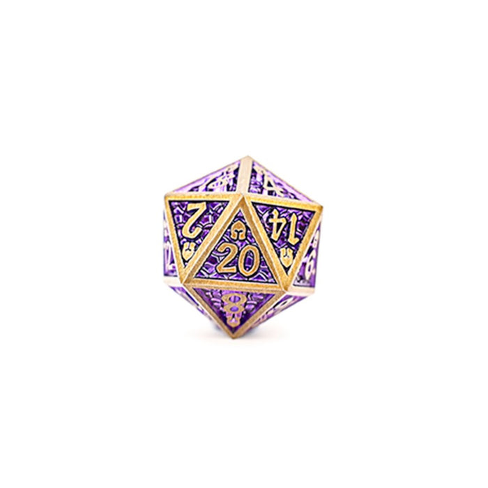 LPG Dice Set - Metal RPG Draco Bright Purple Brass