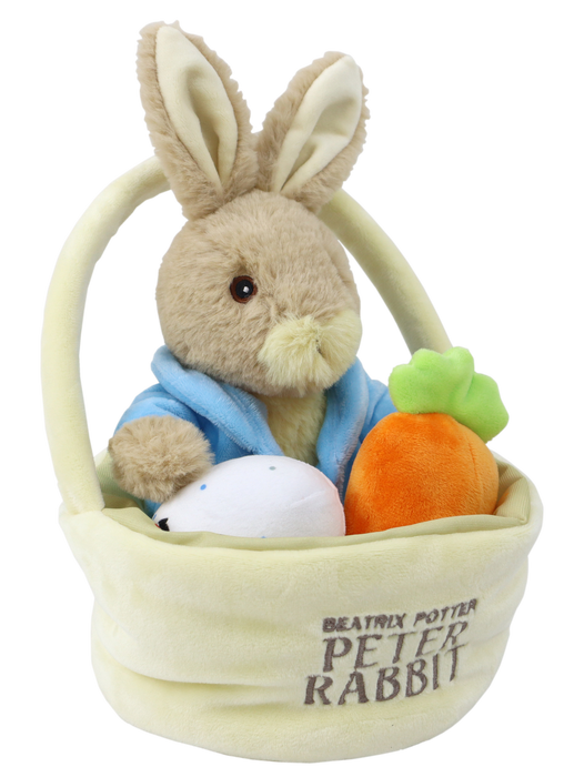 Beatrix Potters Peter Rabbit, Resoftables  9" Plush in Basket