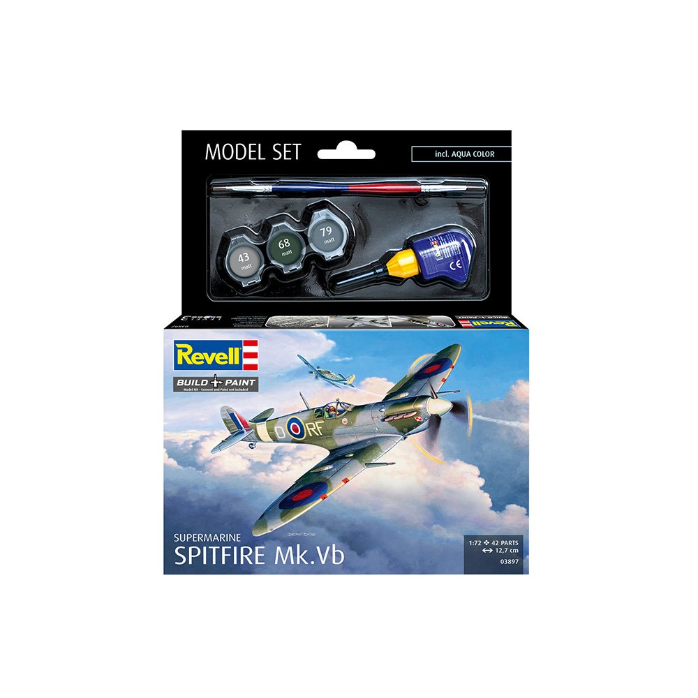 REVELL MODEL SET SUPERMARINE SPITFIRE MK.VB, 1:72 Scale Model Kit