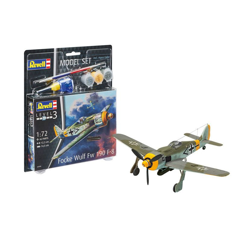 REVELL MODEL SET FOCKE WULF FW190 F-8, 1:72 Scale Model Kit