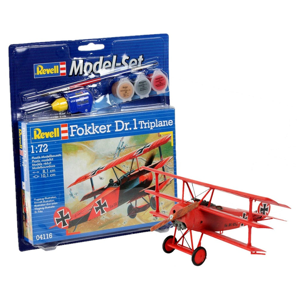 REVELL MODEL SET FOKKER DR1 TRIPLANE, 1:72 Scale Model Kit
