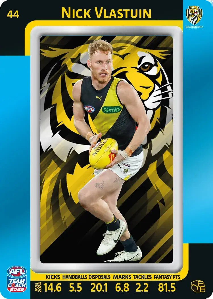 Nick Vlatuin, #44, Blue Parallel, 2025 Teamcoach AFL