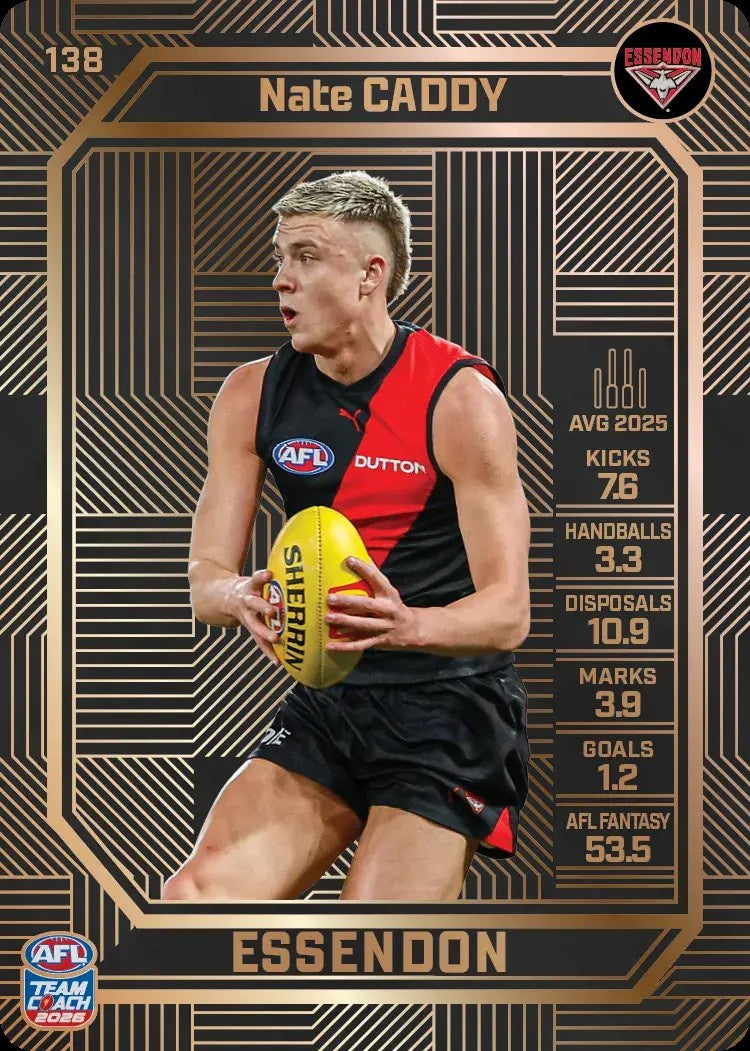 Nate Caddy, #138, Bronze, 2026 Teamcoach AFL