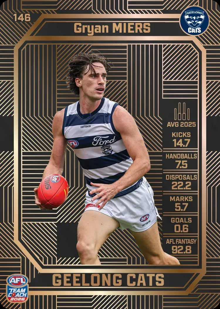 Gryan Miers, #146, Bronze, 2026 Teamcoach AFL