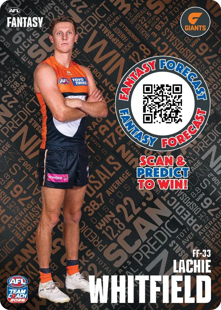 2026 Teamcoach AFL Fantasy Forecast - Cards 1 to 72 - Pick Your Card