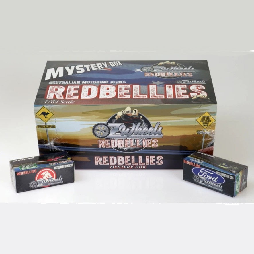 Oz Wheels Holden/Ford Red Bellies Clutch 1 - (36-Pack) Box, 1:64 Scale Cars