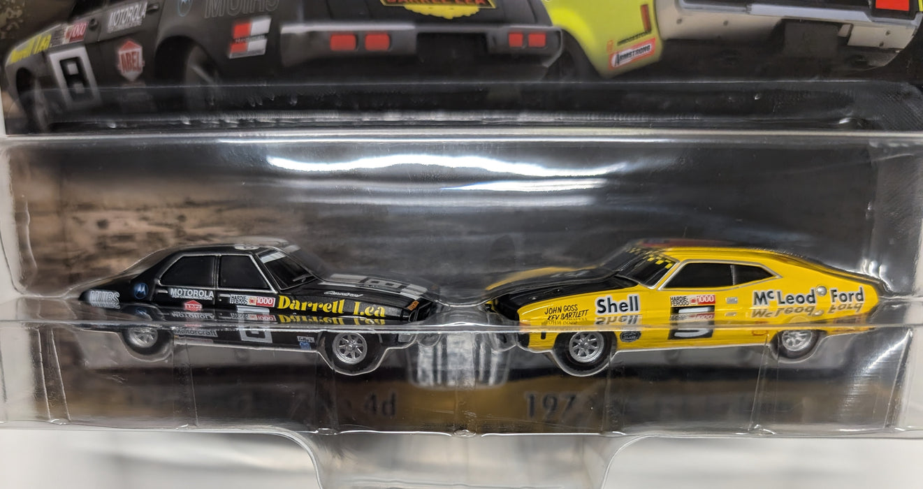 1974 HQ Holden 4d & 1973 XA GT Falcon, Oz Wheels Bathurst Racing Legends, 1:64 Scale Diecast Car (MAX 2 per Customer)