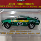 CHASE VERSION: Green Machine, 1969 Ford Mustang Boss 302 #102, Jim Richards Sidchrome Racing, 1:64 Diecast Vehicle