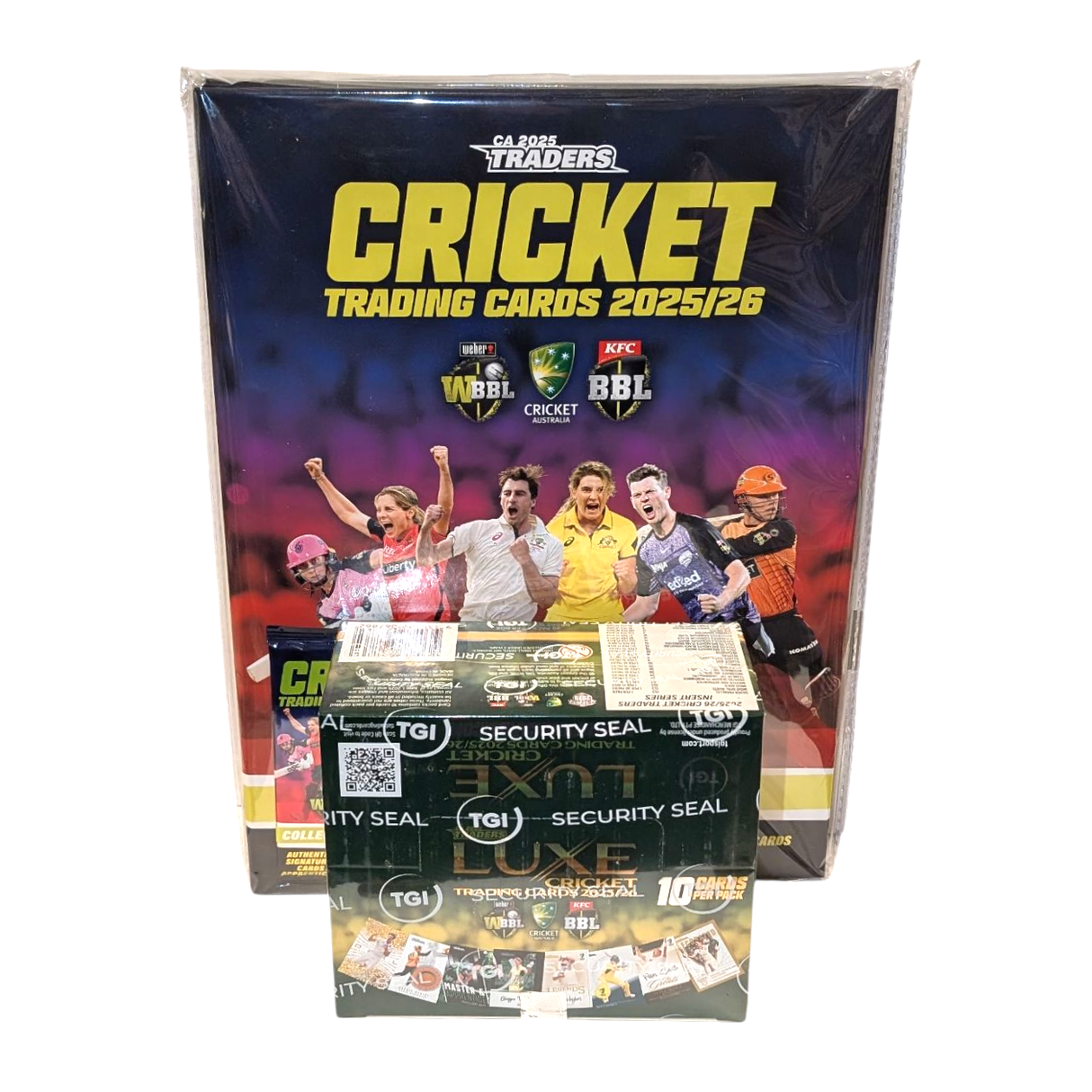 COMBO: 2025-26 TLA CA Cricket Traders Luxe Sealed Box & Traders Album