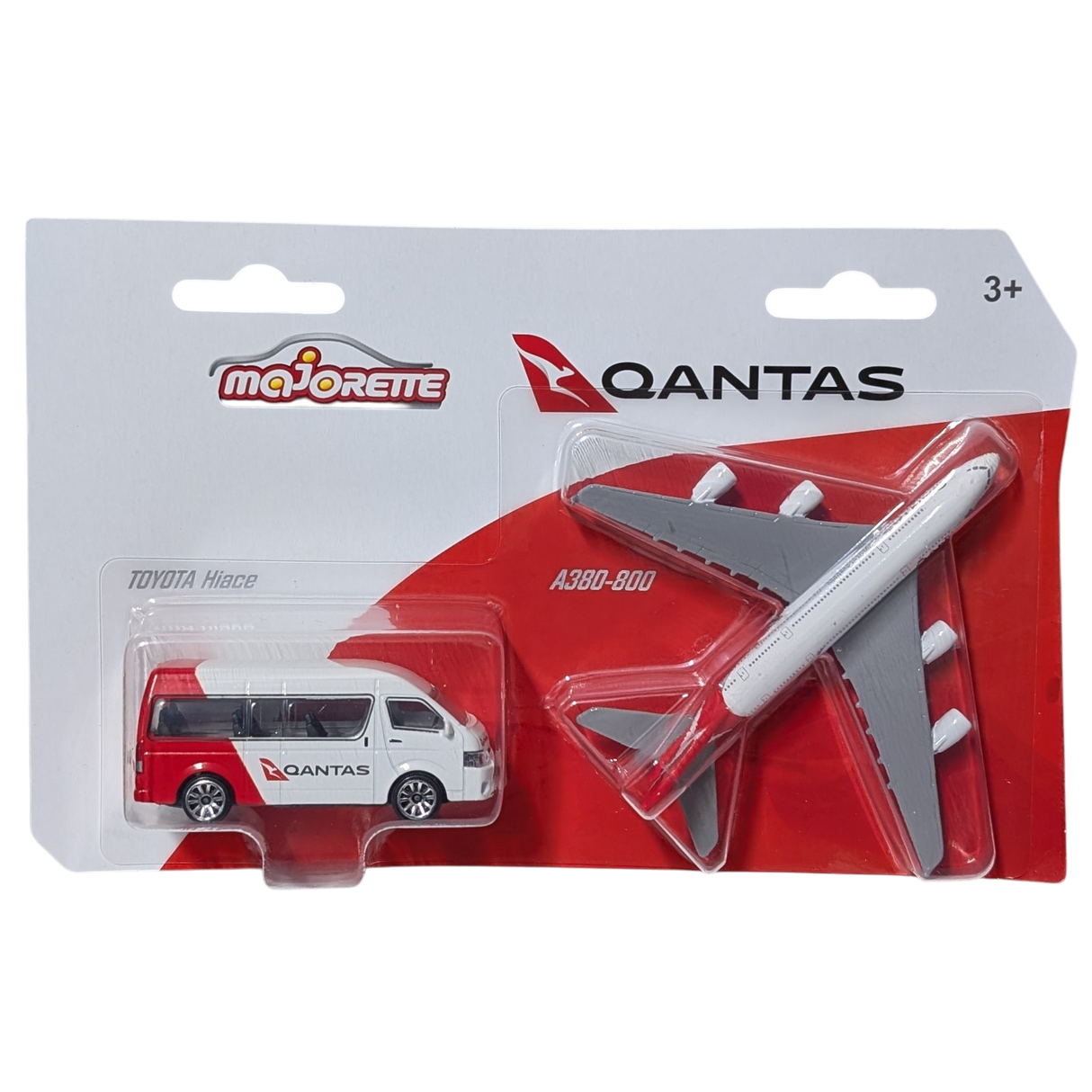 Majorette - QANTAS Boeing A380-800 & Toyota Hiace, Diecast Plane & Vehicle