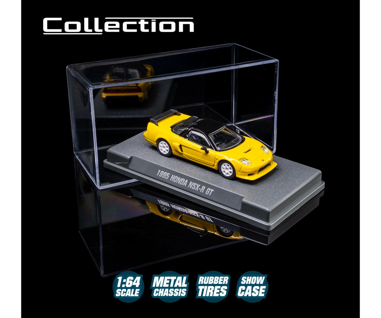1995 Honda NSX-R GT, Yellow - Majorette: Collection Deluxe, 1:64 Scale Diecast Car