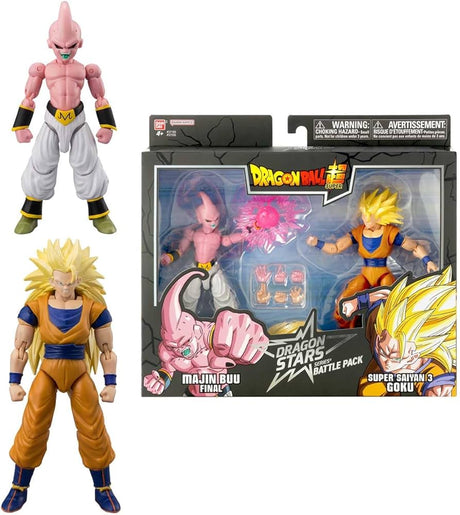 Dragon Ball Super Dragon Stars Battle Pack Super Saiyan 3 Goku VS Majin Buu Final, Action Figure 2-Pack