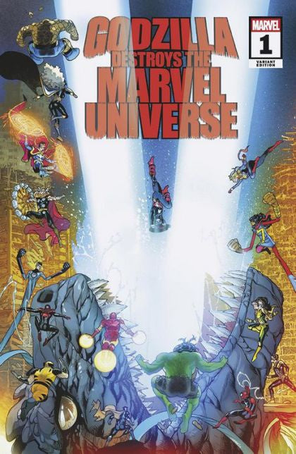 Godzilla Destroys the Marvel Universe #1 Javier Garrón Variant Comic