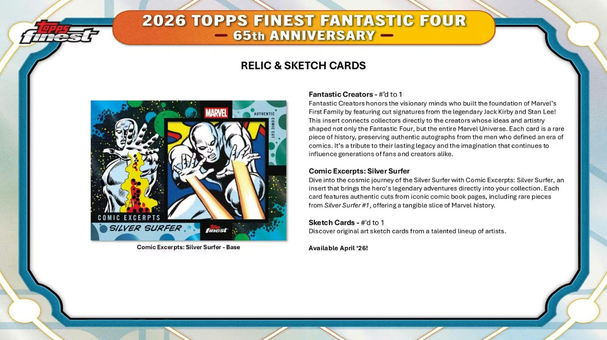 2026 Topps Finest Fantastic Four Hobby Box
