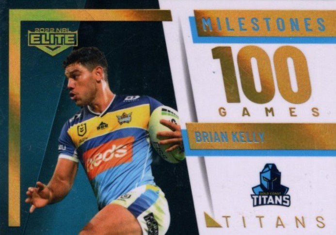 Brian Kelly, 100 Games Milestone Case Card, 2022 TLA Elite NRL