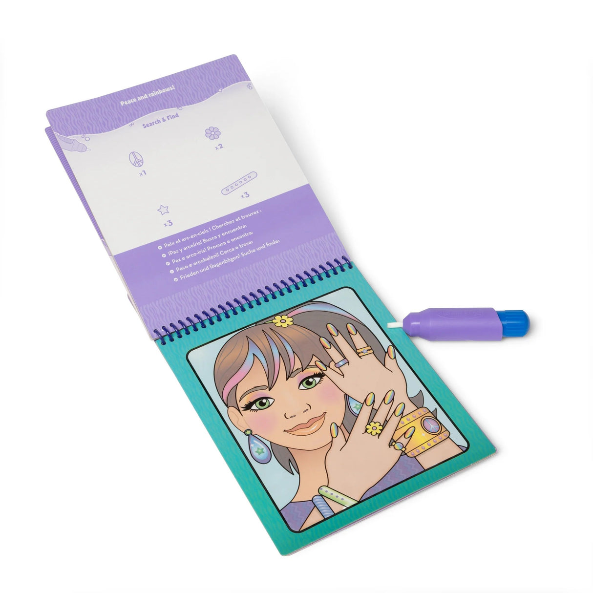 Melissa & Doug - On the Go Water Wow! Water-Reveal Pad - Makeup & Manicures