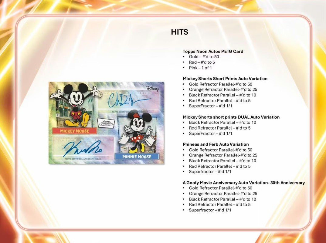 2026 Topps Disney Neon Mega Box