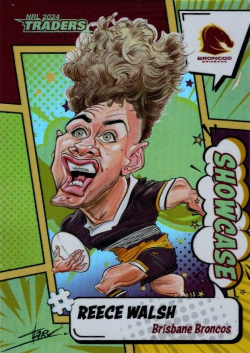 Reece Walsh, #32/60, Showcase Case Card, 2024 TLA Traders Titanium NRL Rugby League