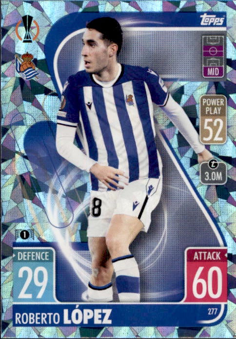 Roberto Lopez, Blue Crystal Parallel, 2021-22 Topps Match Attax UEFA Champions & Europa League
