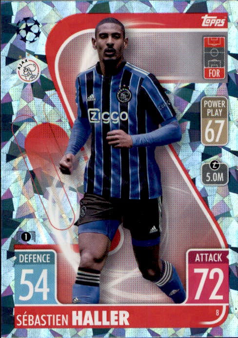 Sebastien Haller, Blue Crystal Parallel, 2021-22 Topps Match Attax UEFA Champions & Europa League