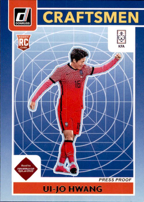 Ui-Jo Hwang, GOLD Craftsmen, 2021-22 Panini Donruss Soccer Road To FIFA World Cup Qatar